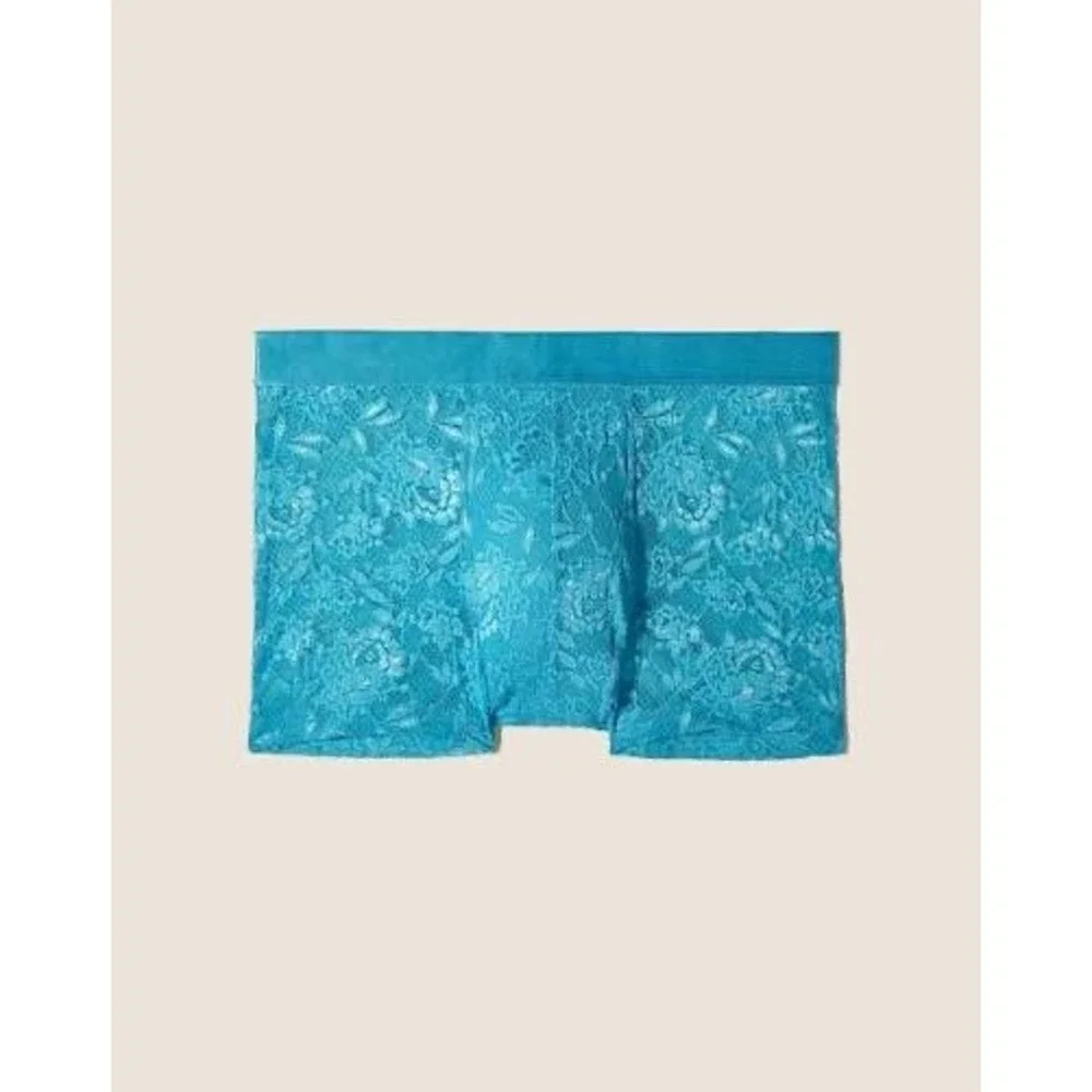 Cosabella Never Say Never Mens Lace Boxer Briefs‎ Blue Floral Trunks New XL